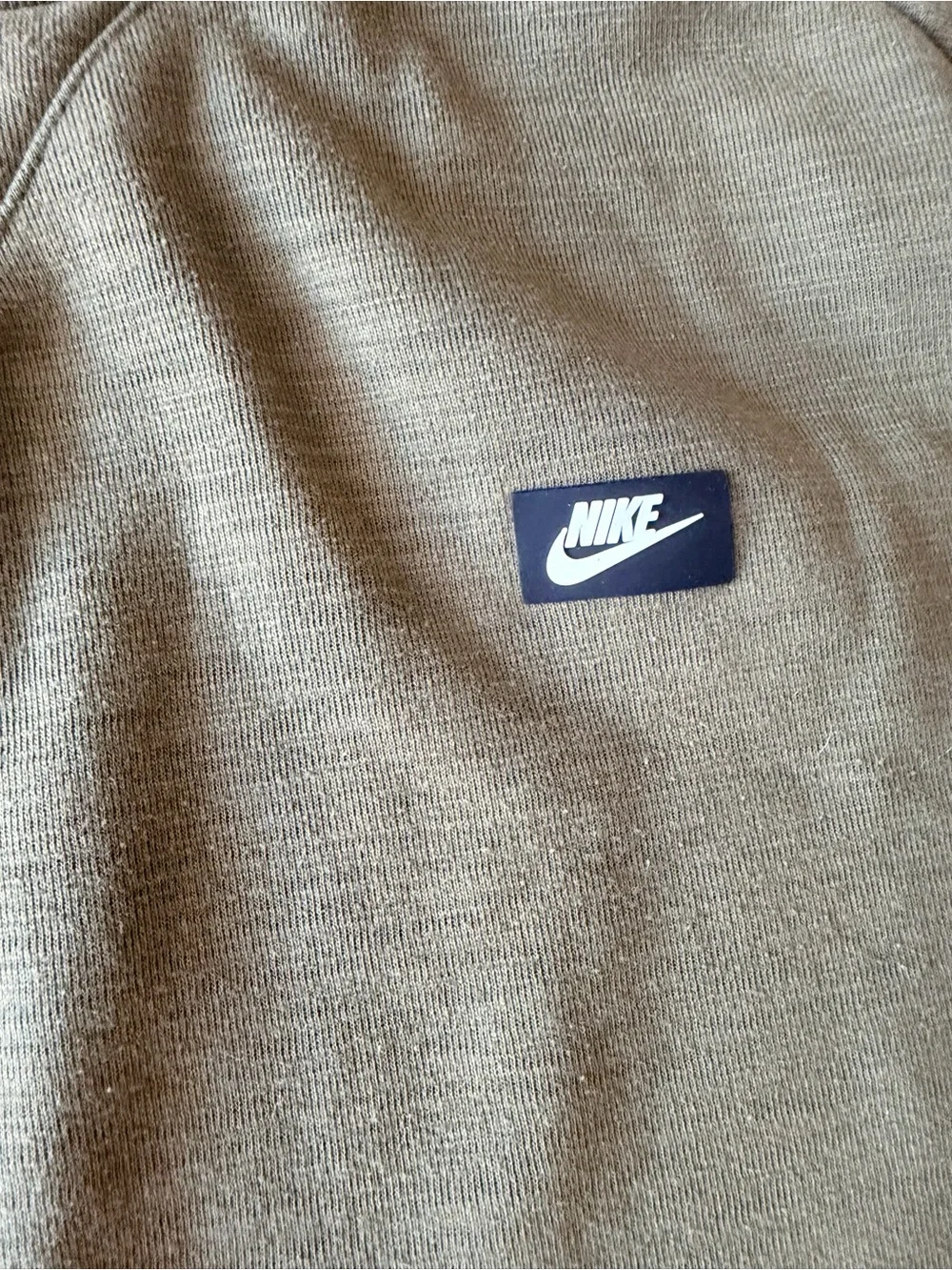 Nike Sportswear Fleece Crewneck Sweatshirt Large Olive Green Pouch Pocket L